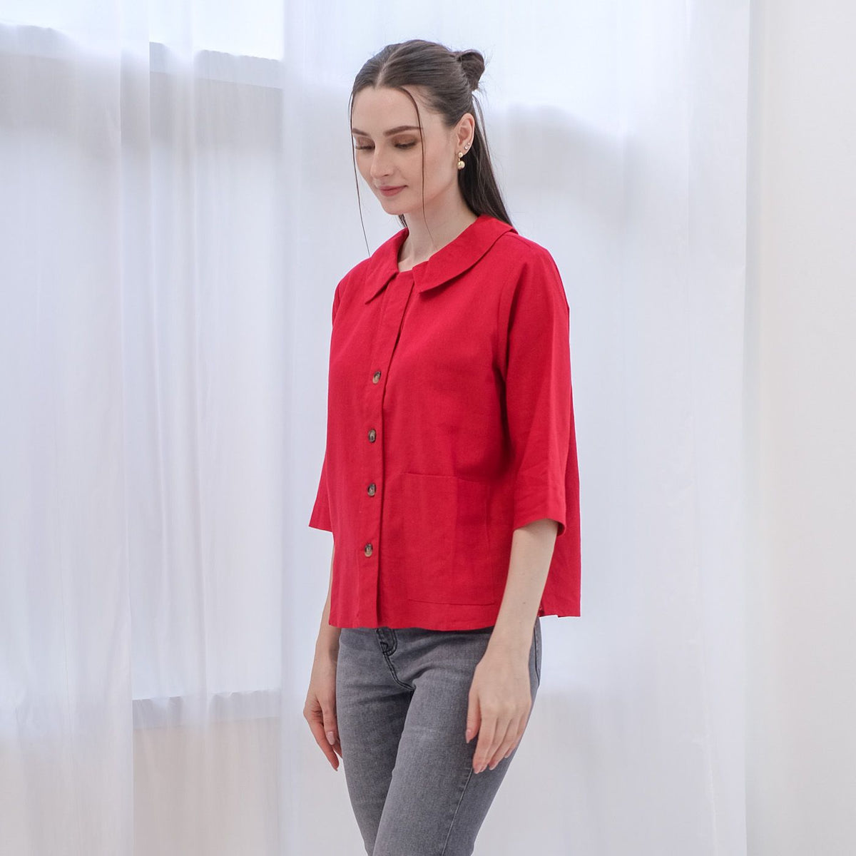 Asiro Olly Linen Top Atasan Wanita