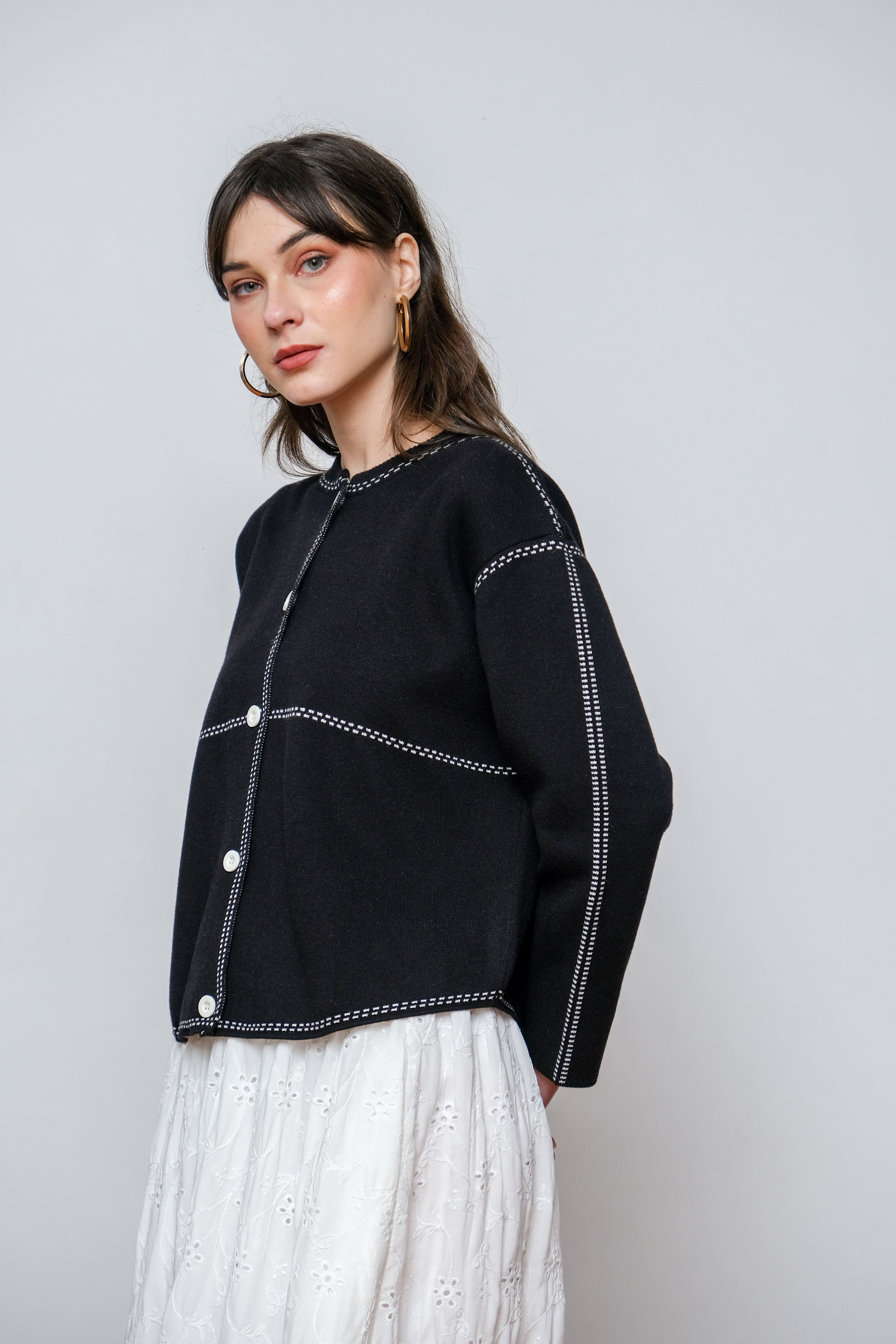 Asiro Arcila Top Knitwear Outerwear Atasan Wanita Kasual