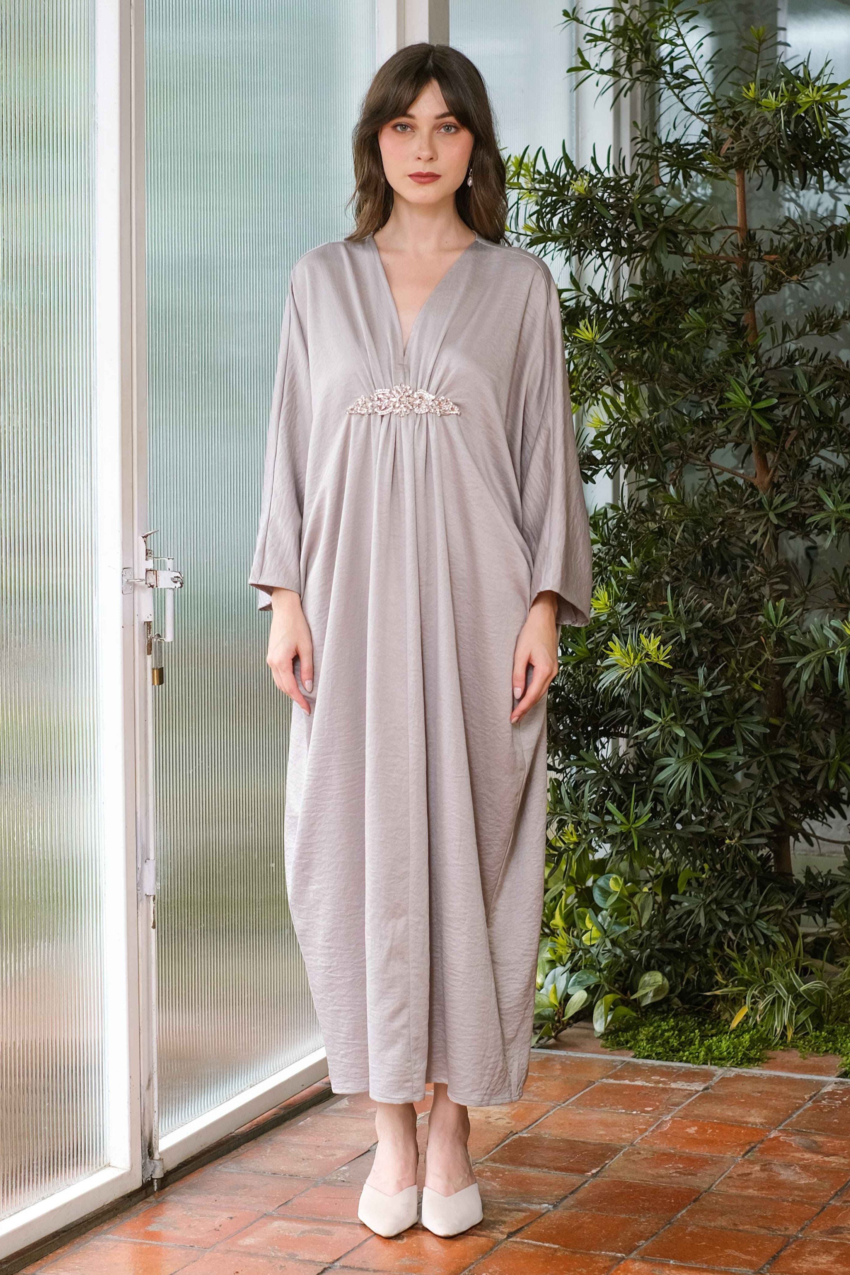 Asiro Fahima Cotton Flowy Dress Gaun Gamis Panjang Lembut Katun Wanita Gamis Session Ramadhan Baju Lebaran 2026 Kaftan Bukber Terbaru Abaya Polos