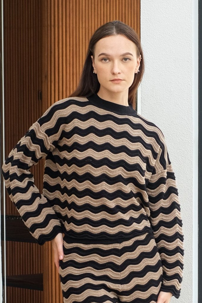 Asiro Audrey Blouse Knitted Dazel Pants Knitted Set Wanita