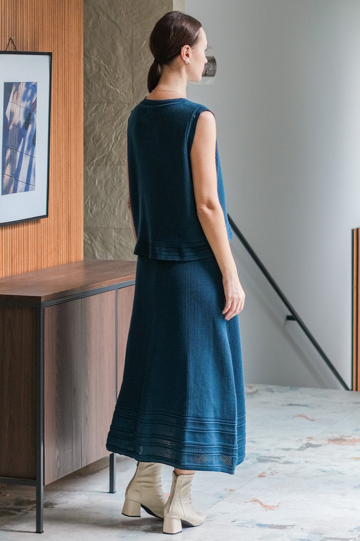 Asiro Ramy Top Onyx Skirt Knitted Set Wanita