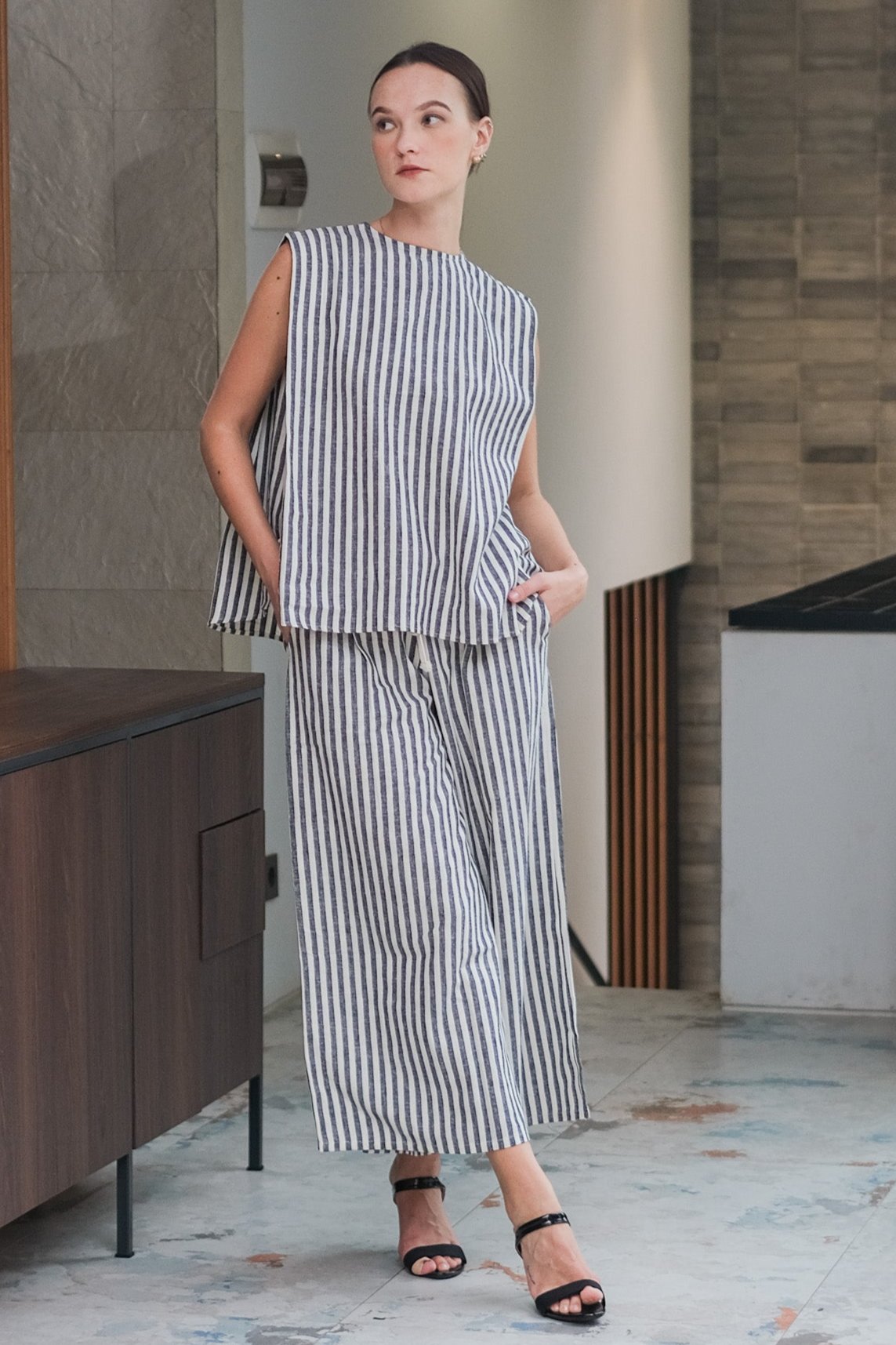 Asiro Ziel Set Linen Atasan Bawahan Wanita