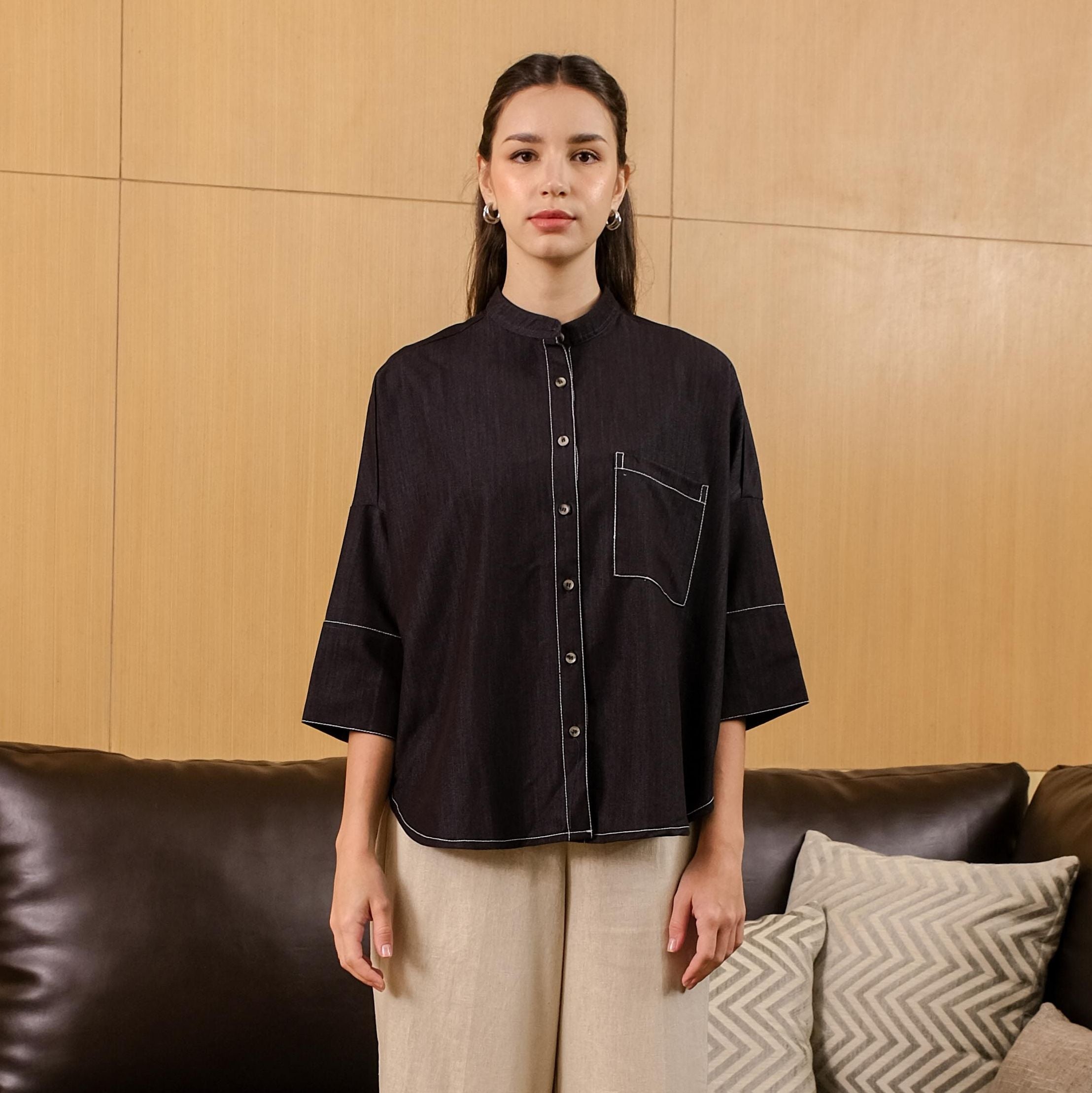 Asiro Nakisa Top Linen Denim