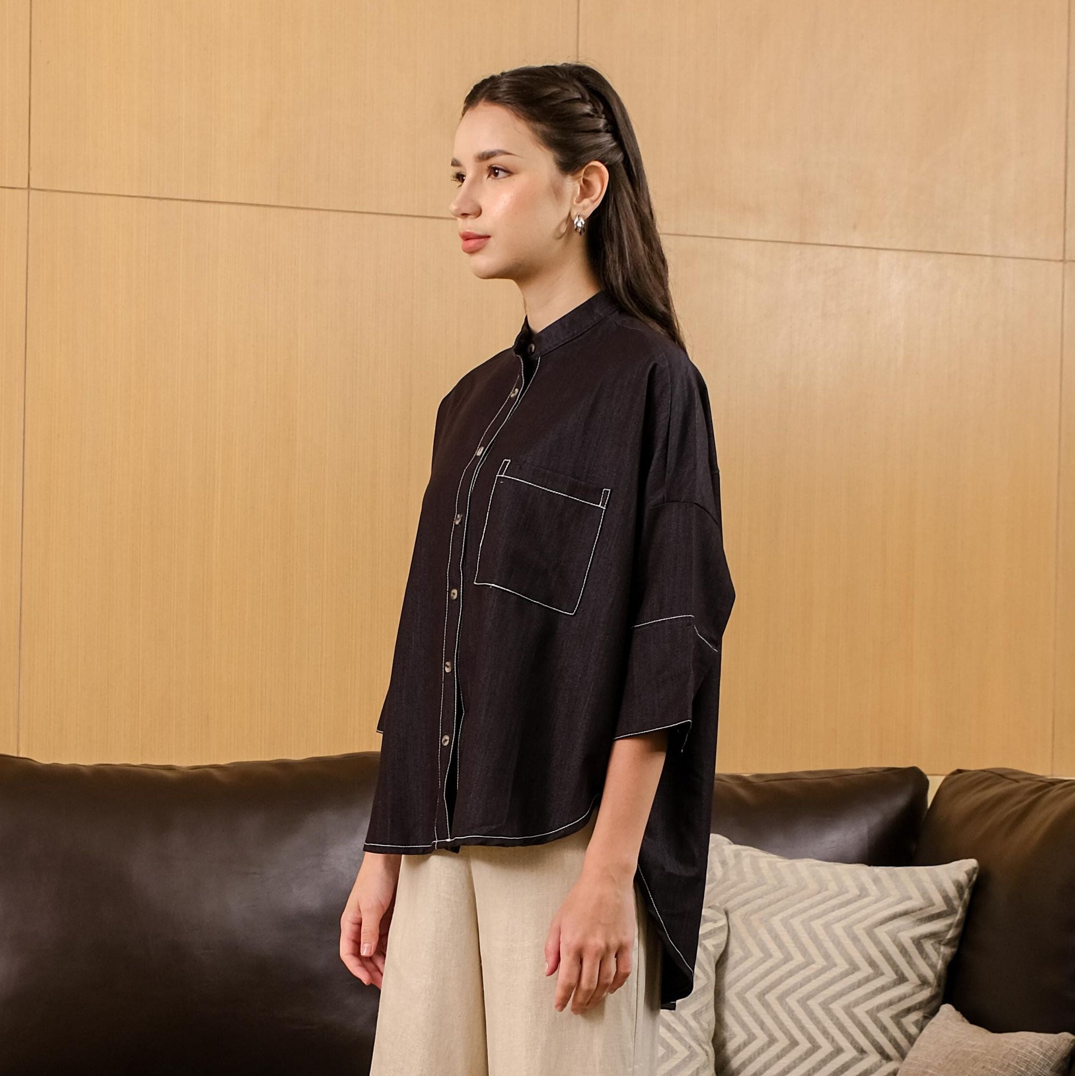 Asiro Nakisa Top Linen Denim