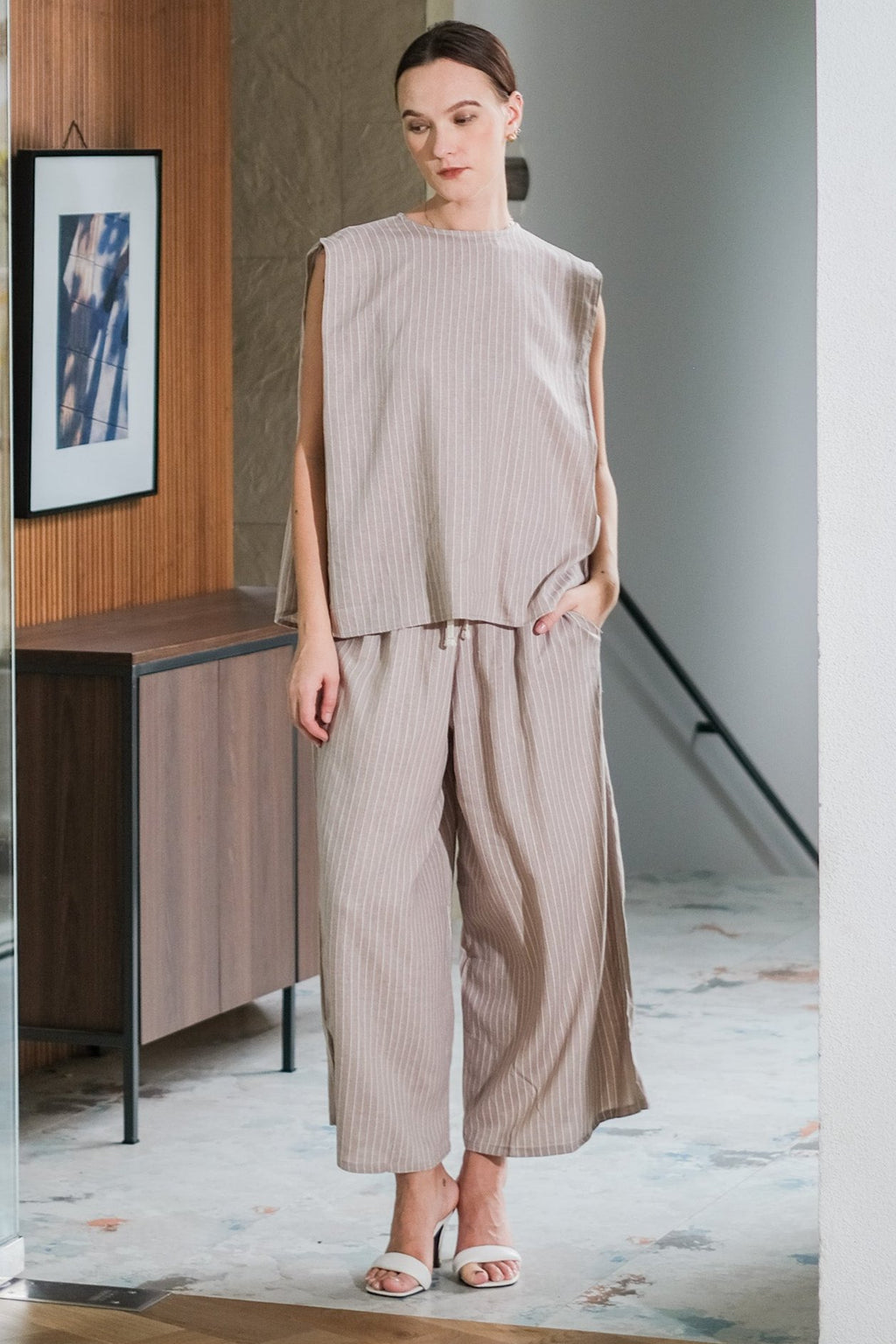 Asiro Ziel Set Linen Atasan Bawahan Wanita