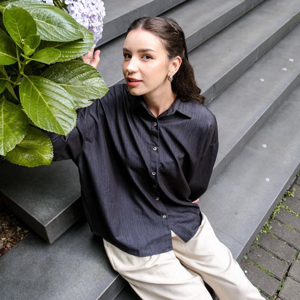 Asiro Wilma Top Woolstrech Denim