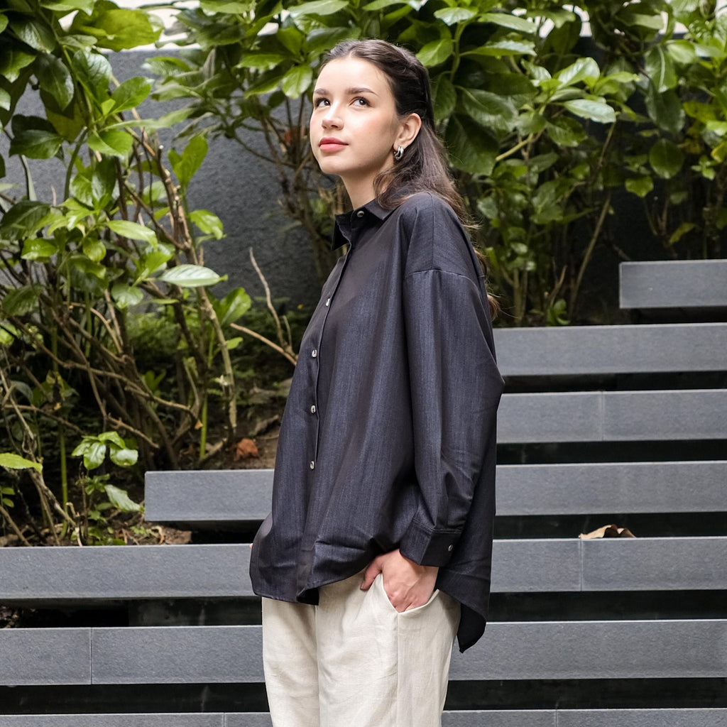 Asiro Wilma Top Woolstrech Denim