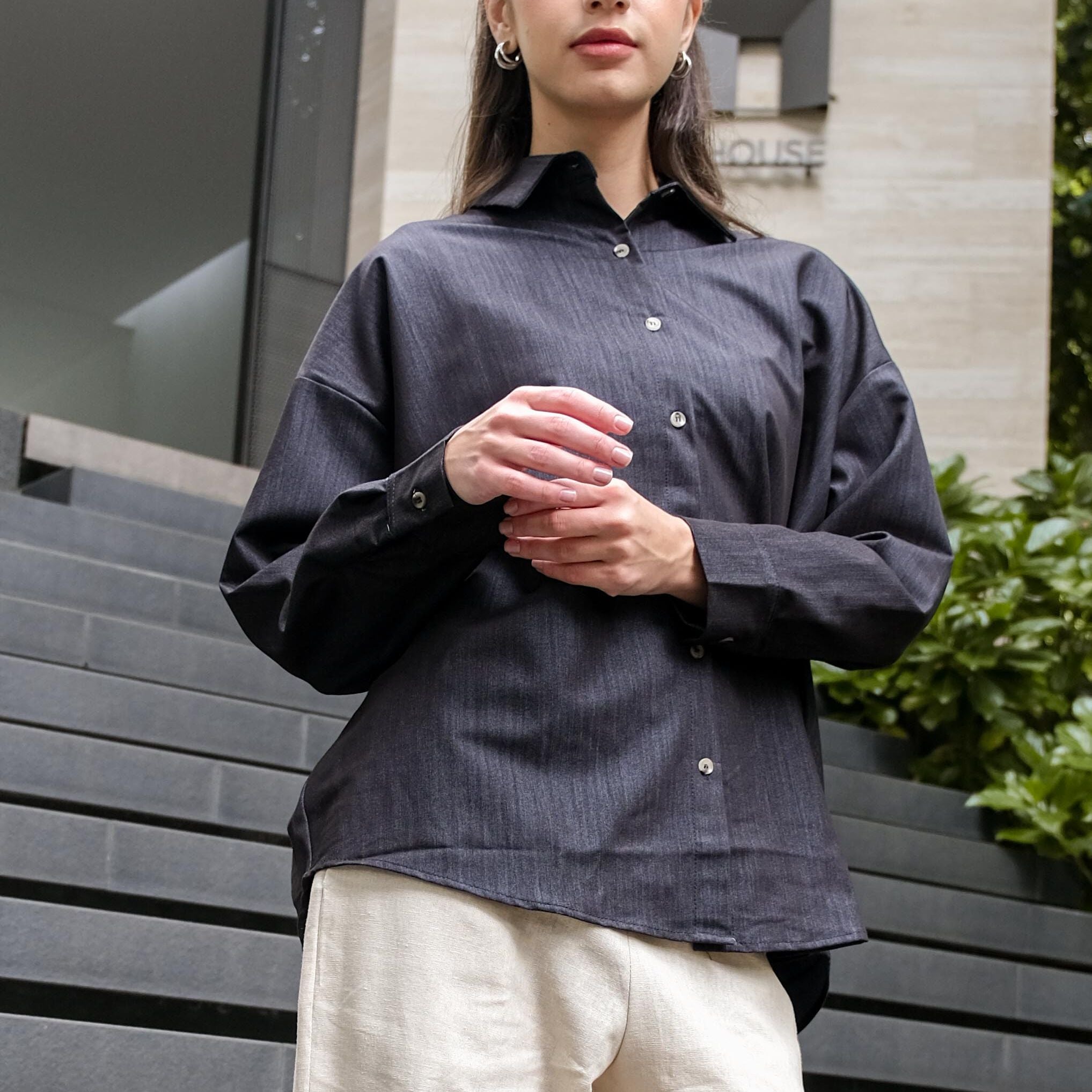 Asiro Wilma Top Woolstrech Denim