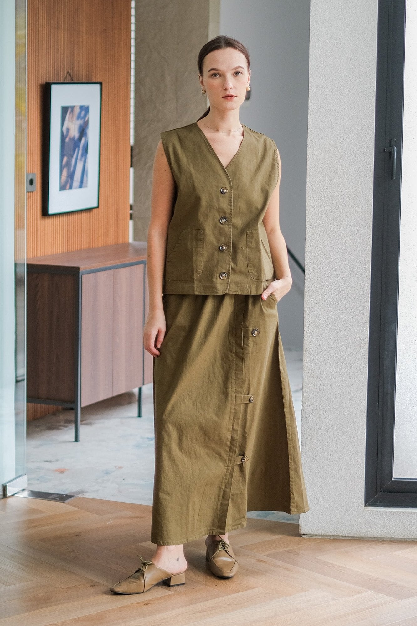 Asiro Razel Set Linen Atasan Bawahan Wanita