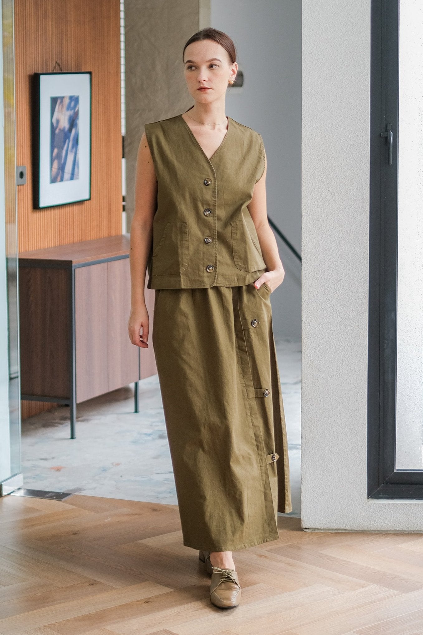Asiro Razel Set Linen Atasan Bawahan Wanita