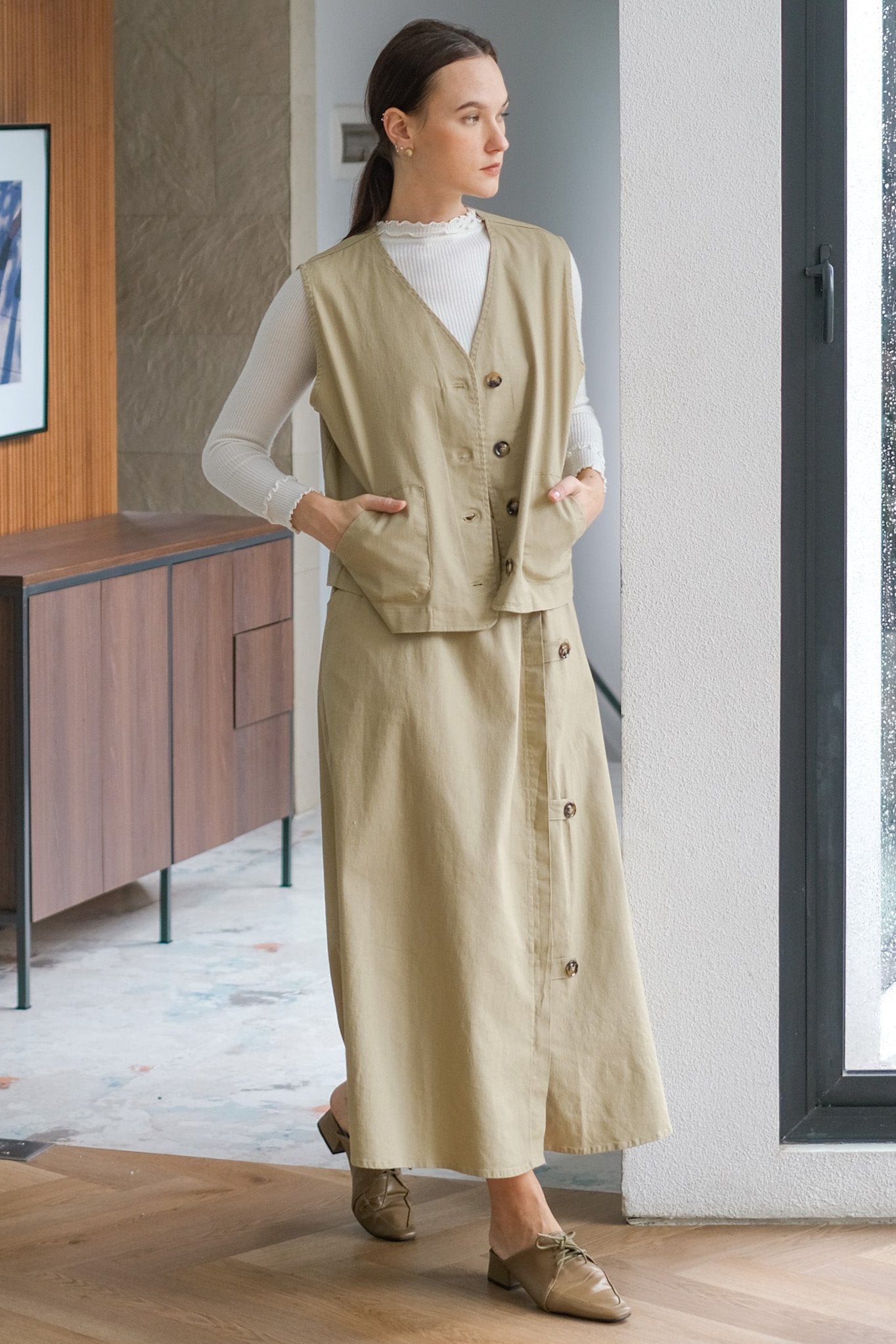 Asiro Razel Set Linen Atasan Bawahan Wanita