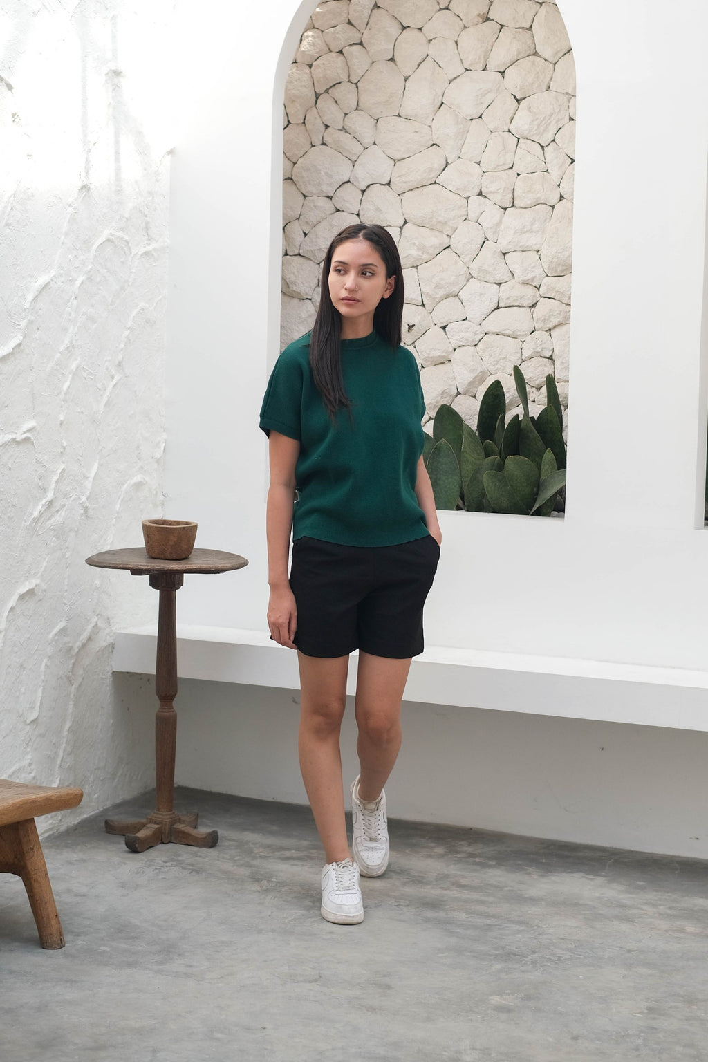 Roxy Knitted Blouse Emerald Green