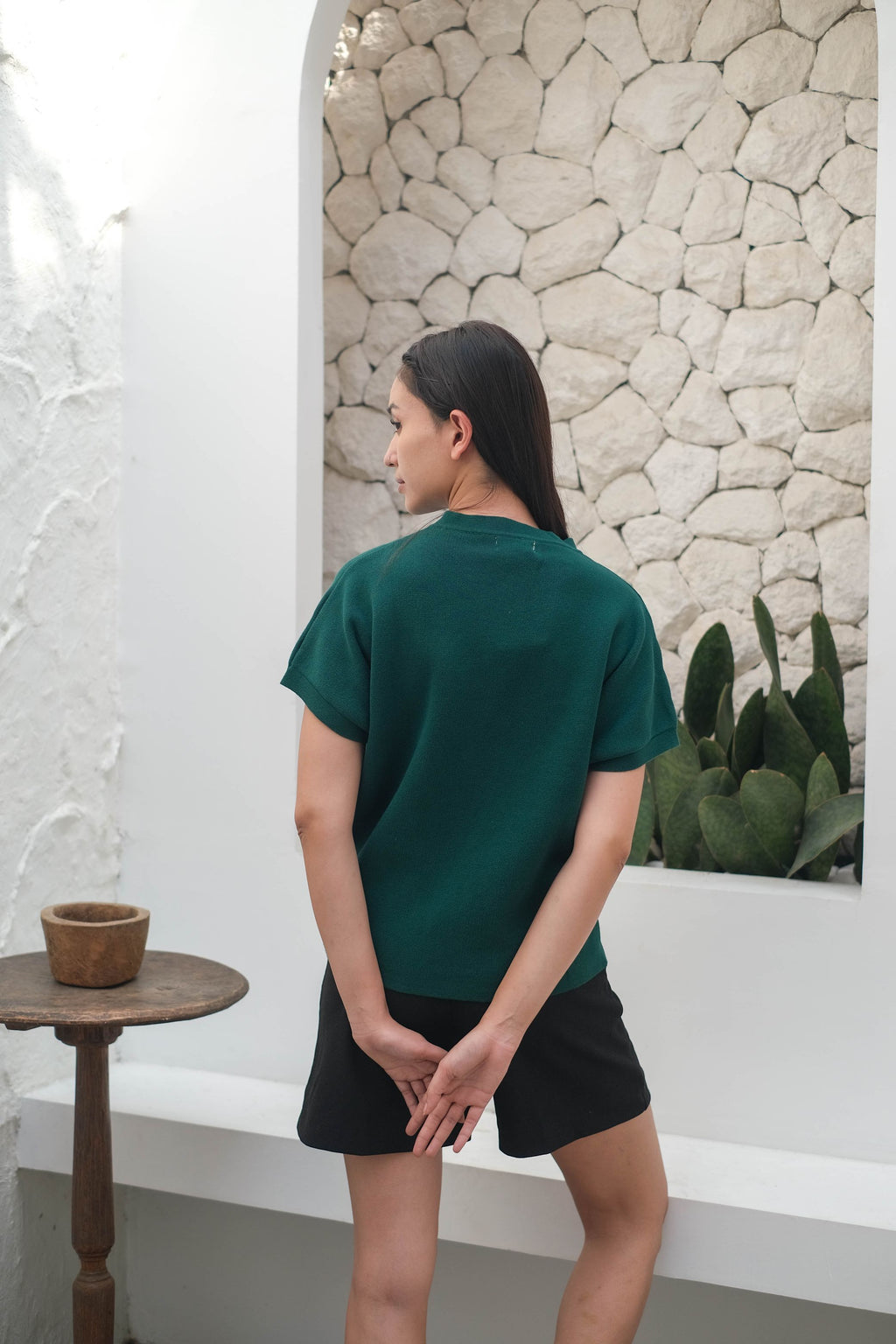 Roxy Knitted Blouse Emerald Green