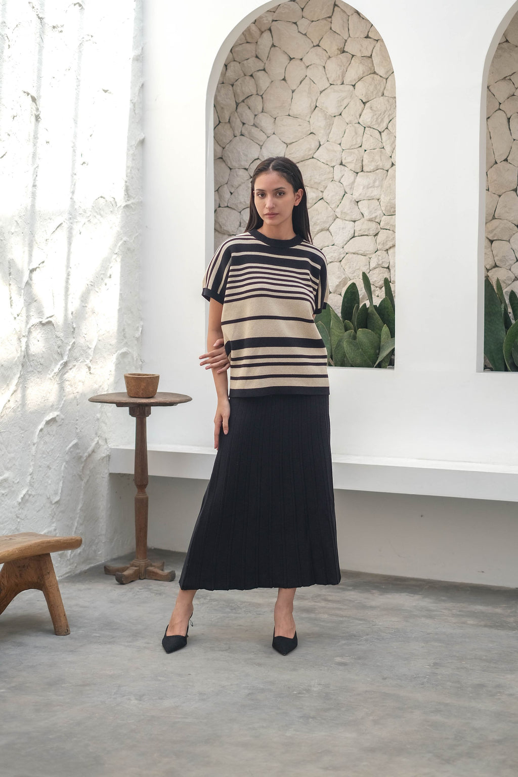 Libby Knitted Skirt Black