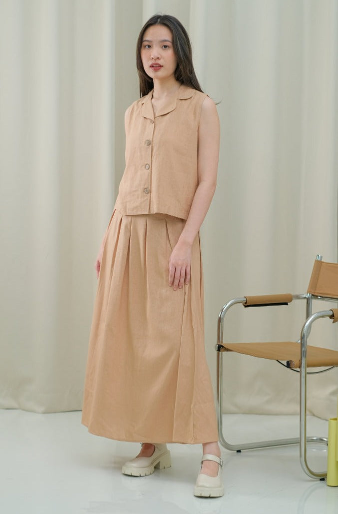 Kanita Linen Set Blouse Skirt