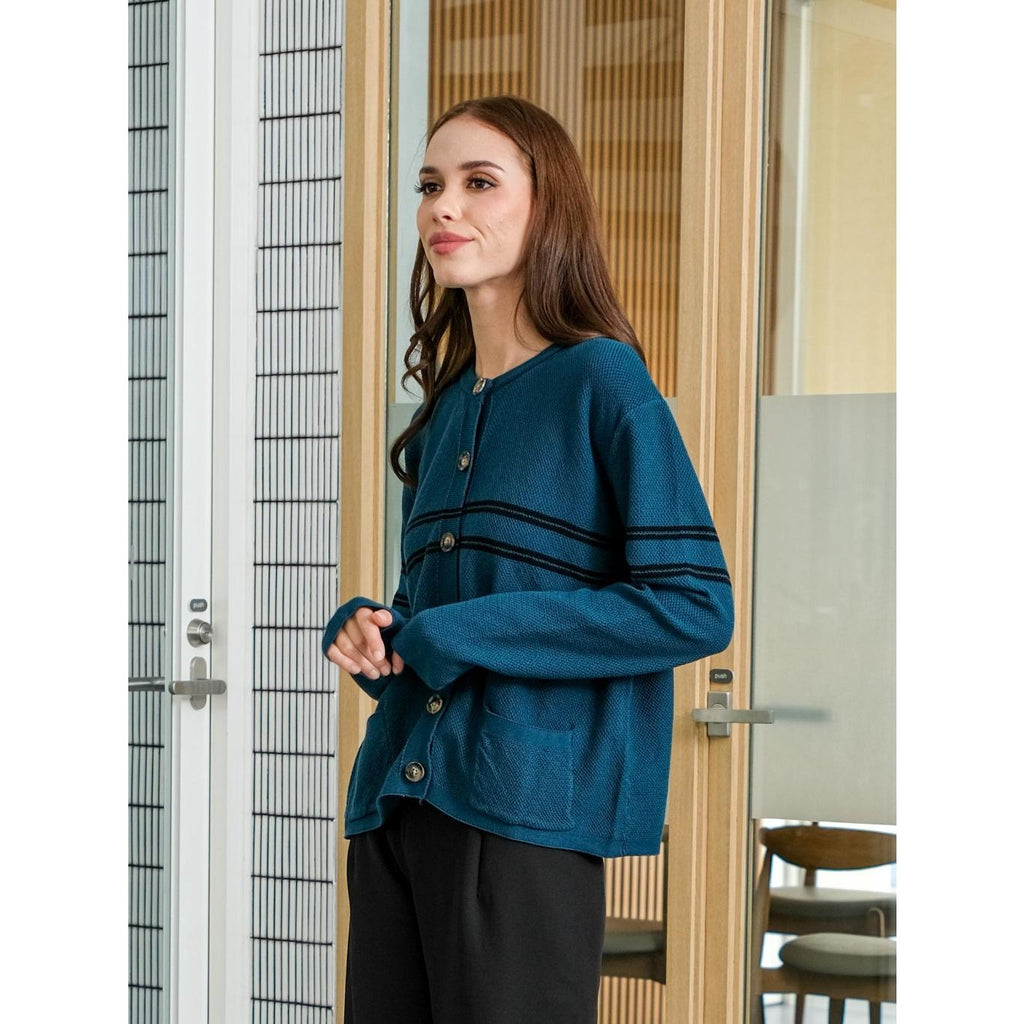 Asiro Zoe Top Knitted Outerwear Pakaian Atasan Wanita