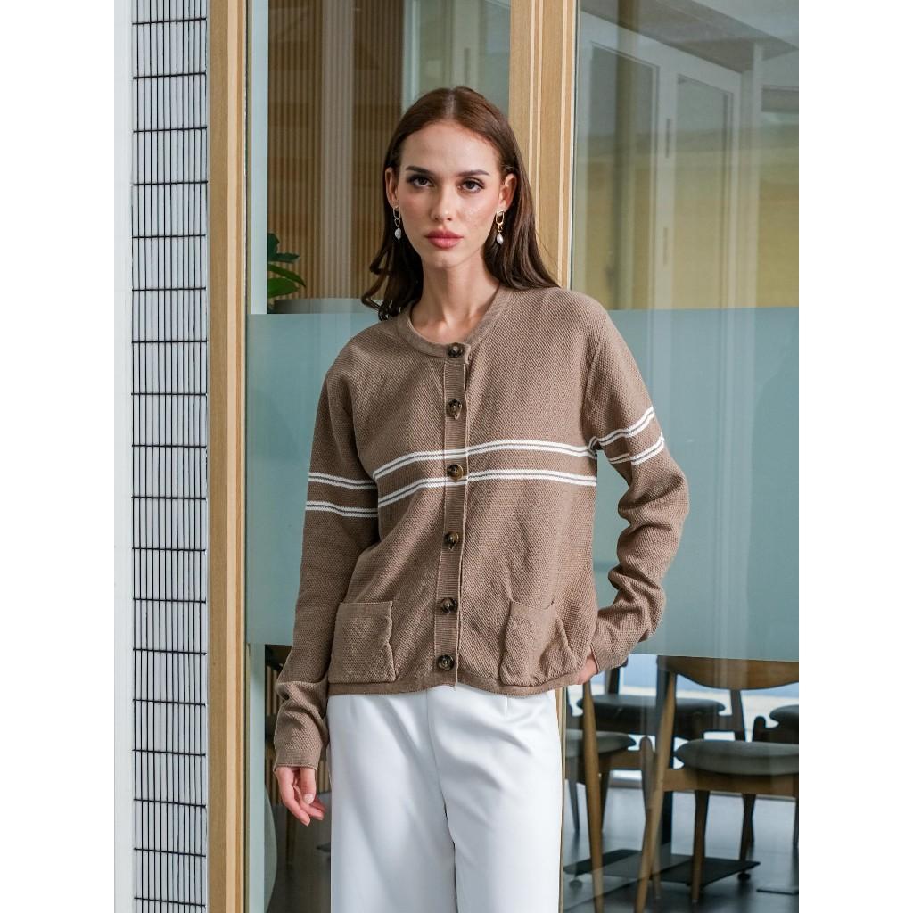 Asiro Zoe Top Knitted Outerwear Pakaian Atasan Wanita