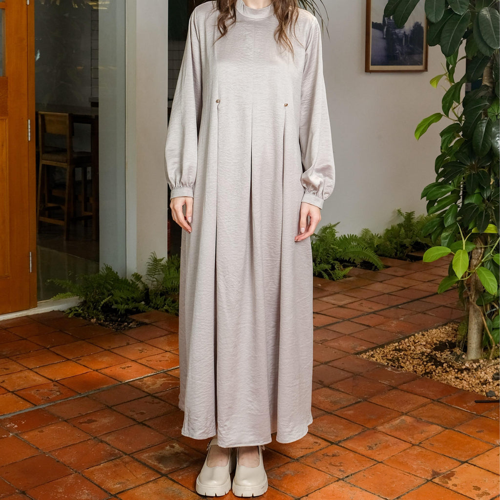 Asiro Najwa Cotton Flowy Dress Gaun Wanita Gamis Panjang Wanita Gamis Session Ramadhan Baju Lebaran 2026 Abaya Polos