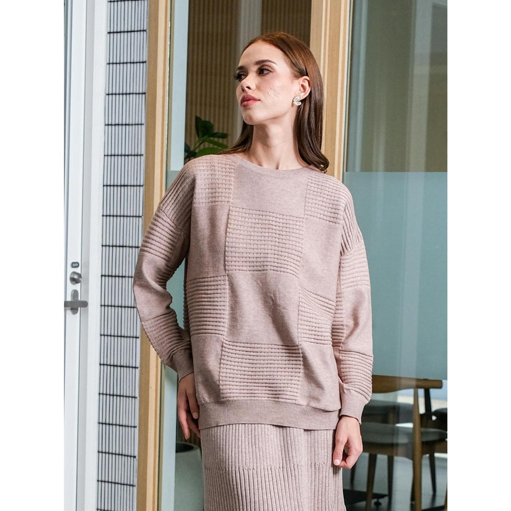 Asiro Mevi Top Knitted Outerwear Pakaian Atasan Wanita