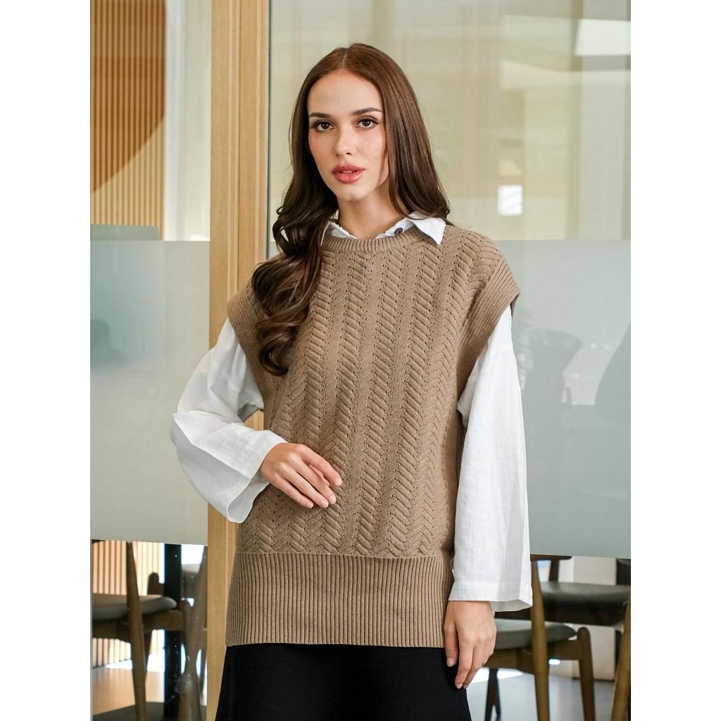 Asiro Zahra Top Knitted Outerwear Pakaian Atasan Wanita