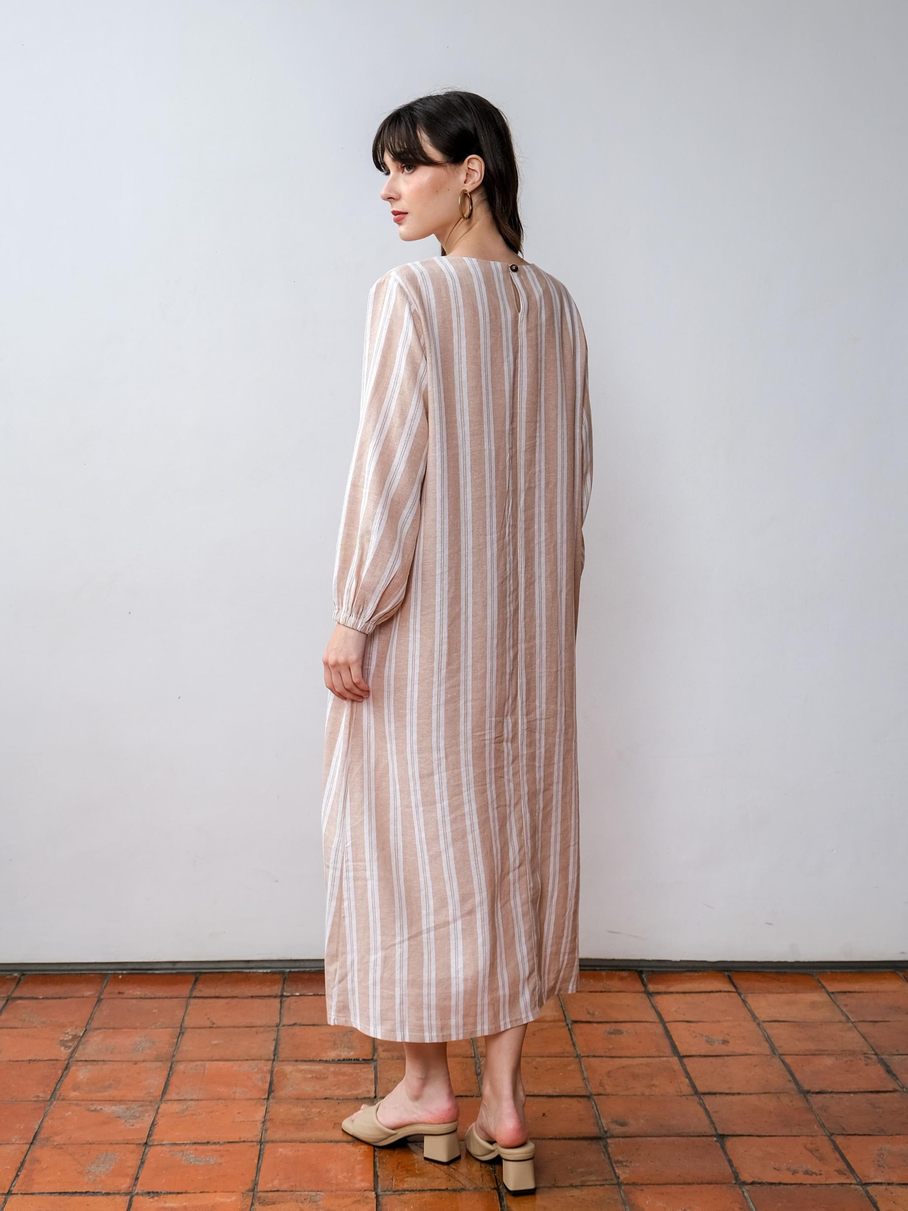 Asiro Wilda Linen Dress Gaun Wanita Gamis Panjang Wanita Gamis Session Ramadhan Baju Lebaran 2026 Kaftan Bukber Terbaru Abaya Polos