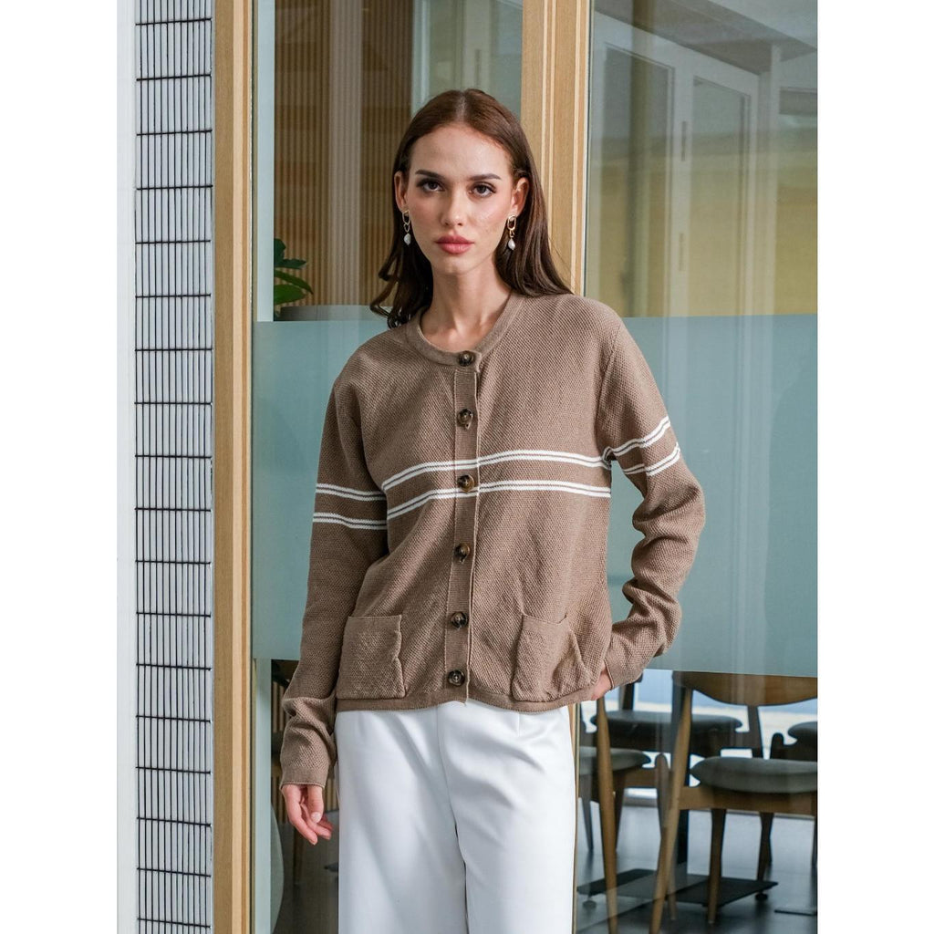Asiro Zoe Top Knitted Outerwear Pakaian Atasan Wanita