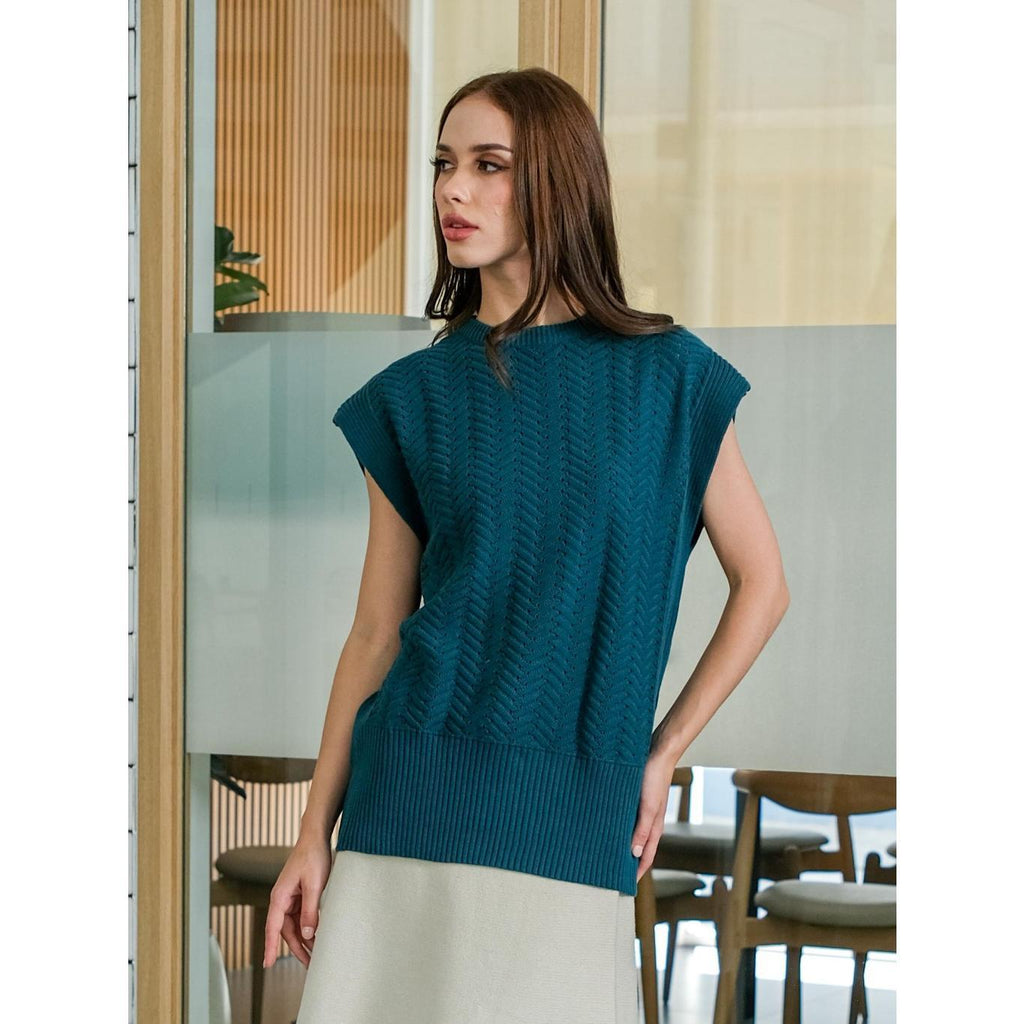 Asiro Zahra Top Knitted Outerwear Pakaian Atasan Wanita