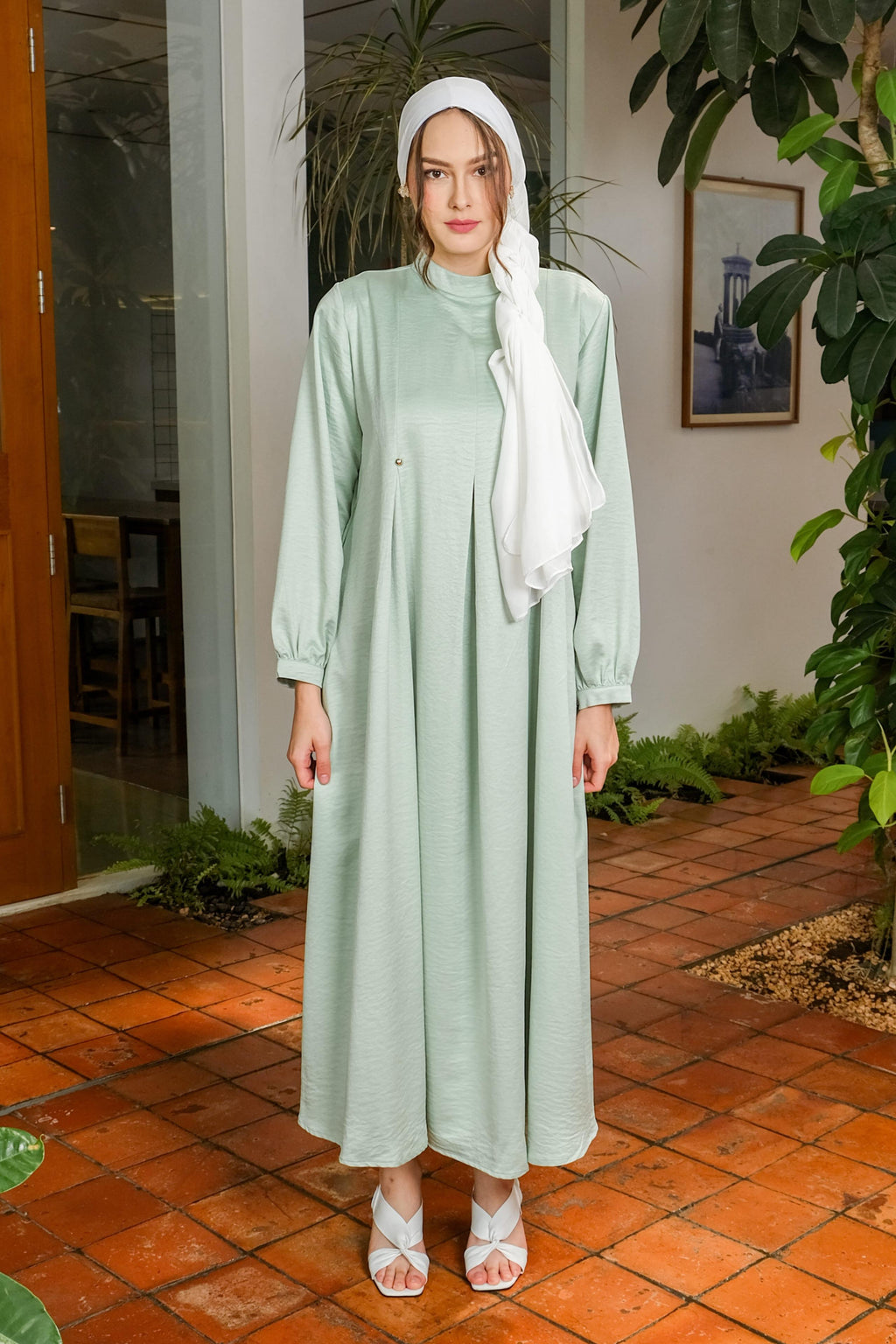 Asiro Najwa Cotton Flowy Dress Gaun Wanita Gamis Panjang Wanita Gamis Session Ramadhan Baju Lebaran 2026 Abaya Polos