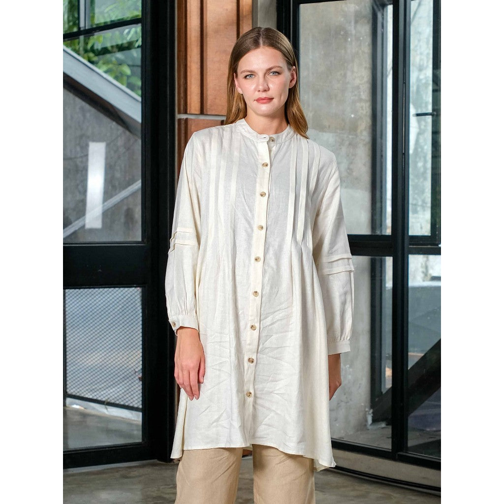 Asiro Poppy Top Blouse Linen Pakaian Atasan Wanita