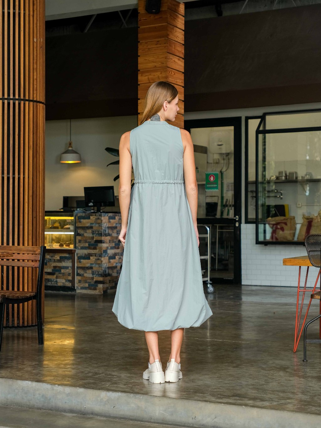 Asiro Sifa Dress Poly Cotton Gaun Tanpa Lengan Pakaian Wanita