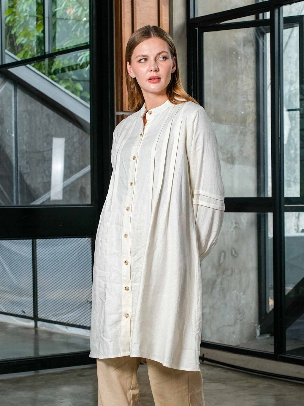 Asiro Poppy Top Blouse Linen Pakaian Atasan Wanita