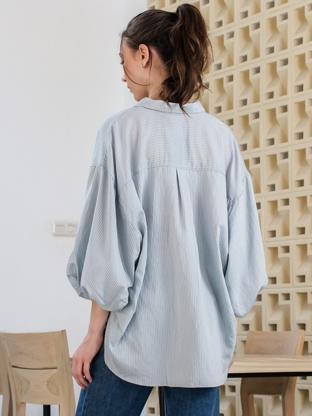 Asiro Zee Blouse Stripe Kemeja Polycotton Atasan Wanita