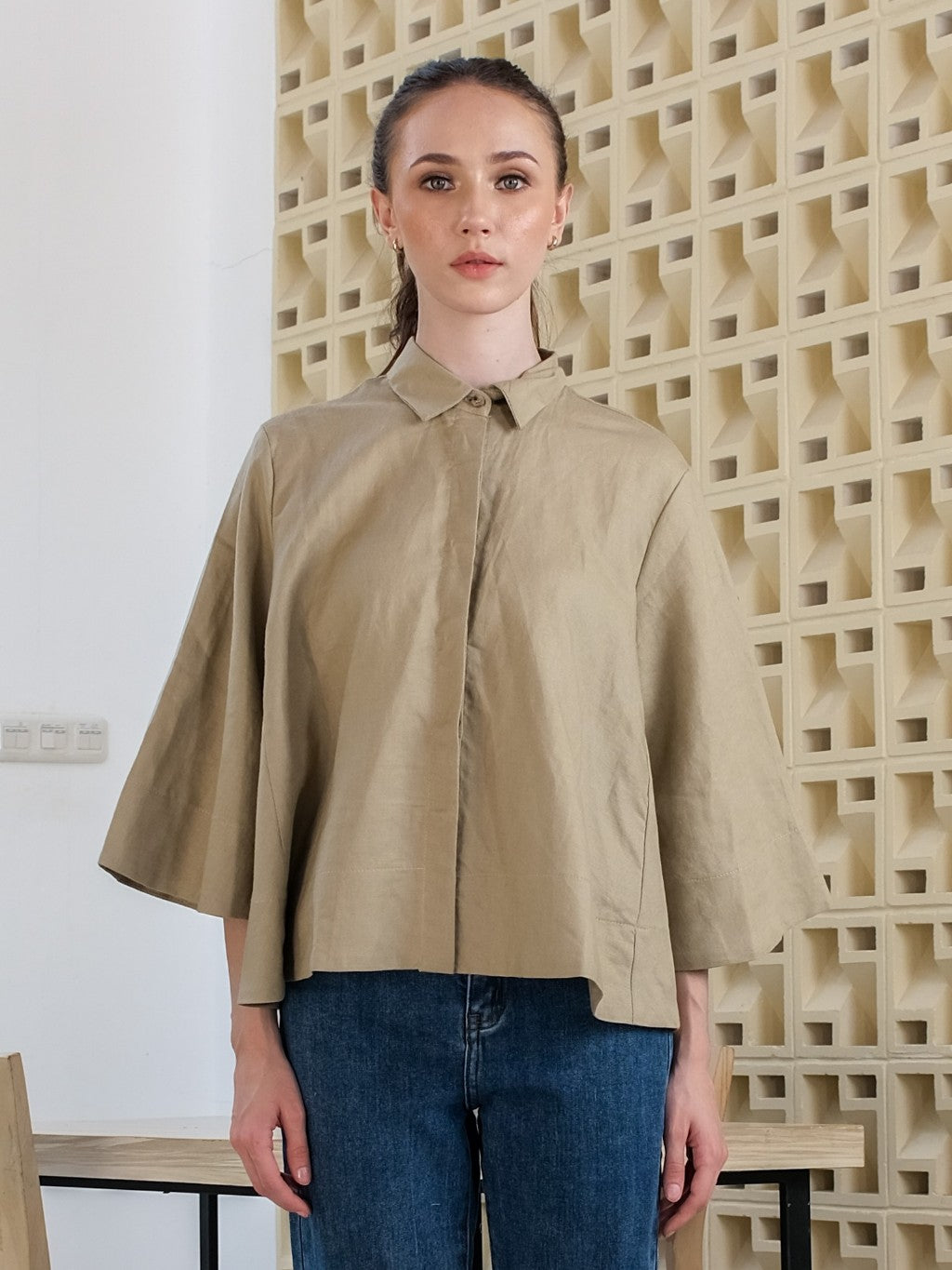 Asiro Kyo Linen Blouse Kemeja Atasan Wanita