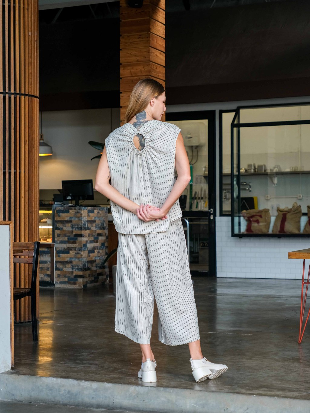 Asiro Briza Set Linen Setelan Wanita Stripe