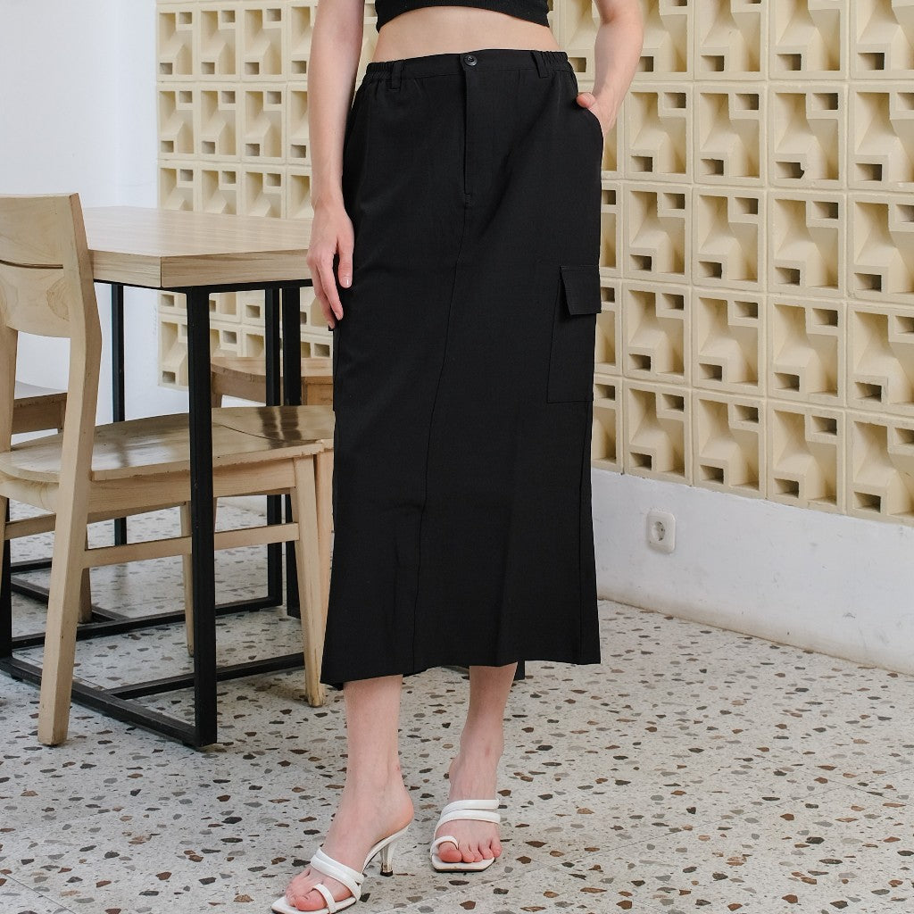 Asiro Hedy Midi Skirt Wolstretch Rok Bawahan Wanita