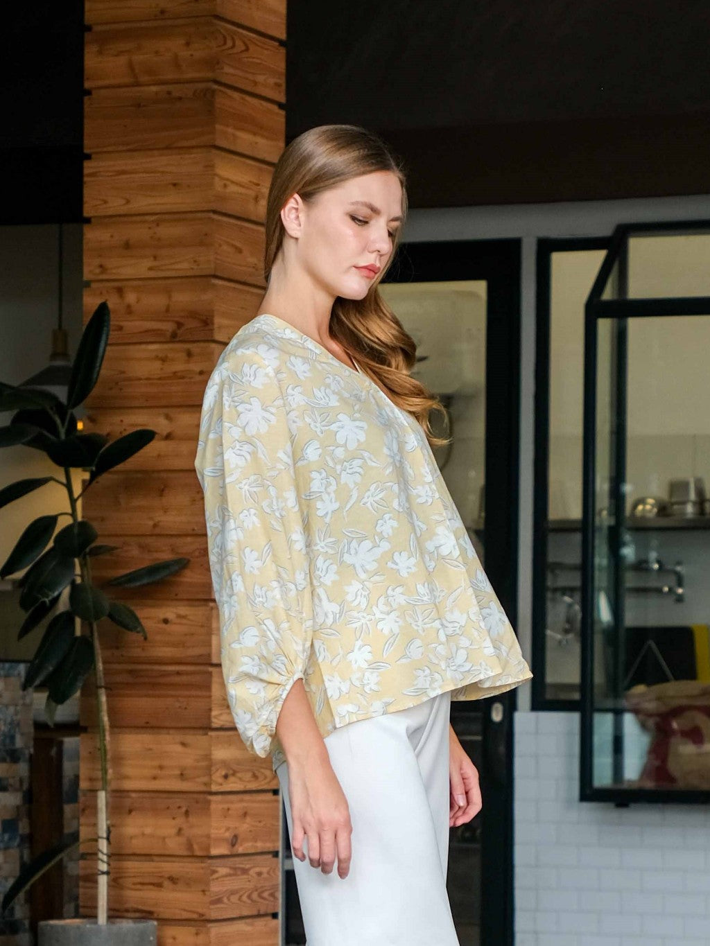 Asiro Ulina Linen Blouse Atasan Pakaian Wanita Lengan Panjang