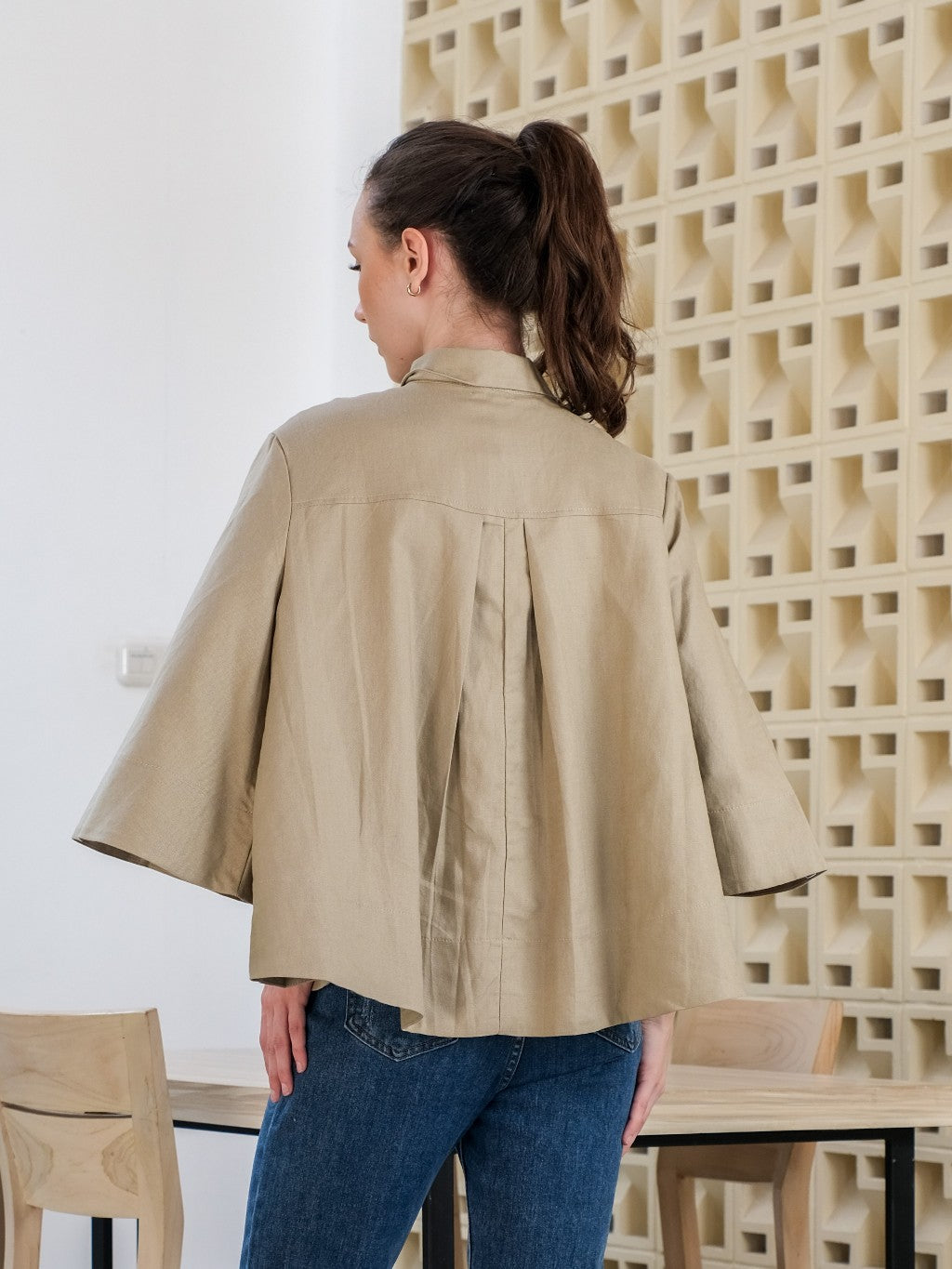 Asiro Kyo Linen Blouse Kemeja Atasan Wanita