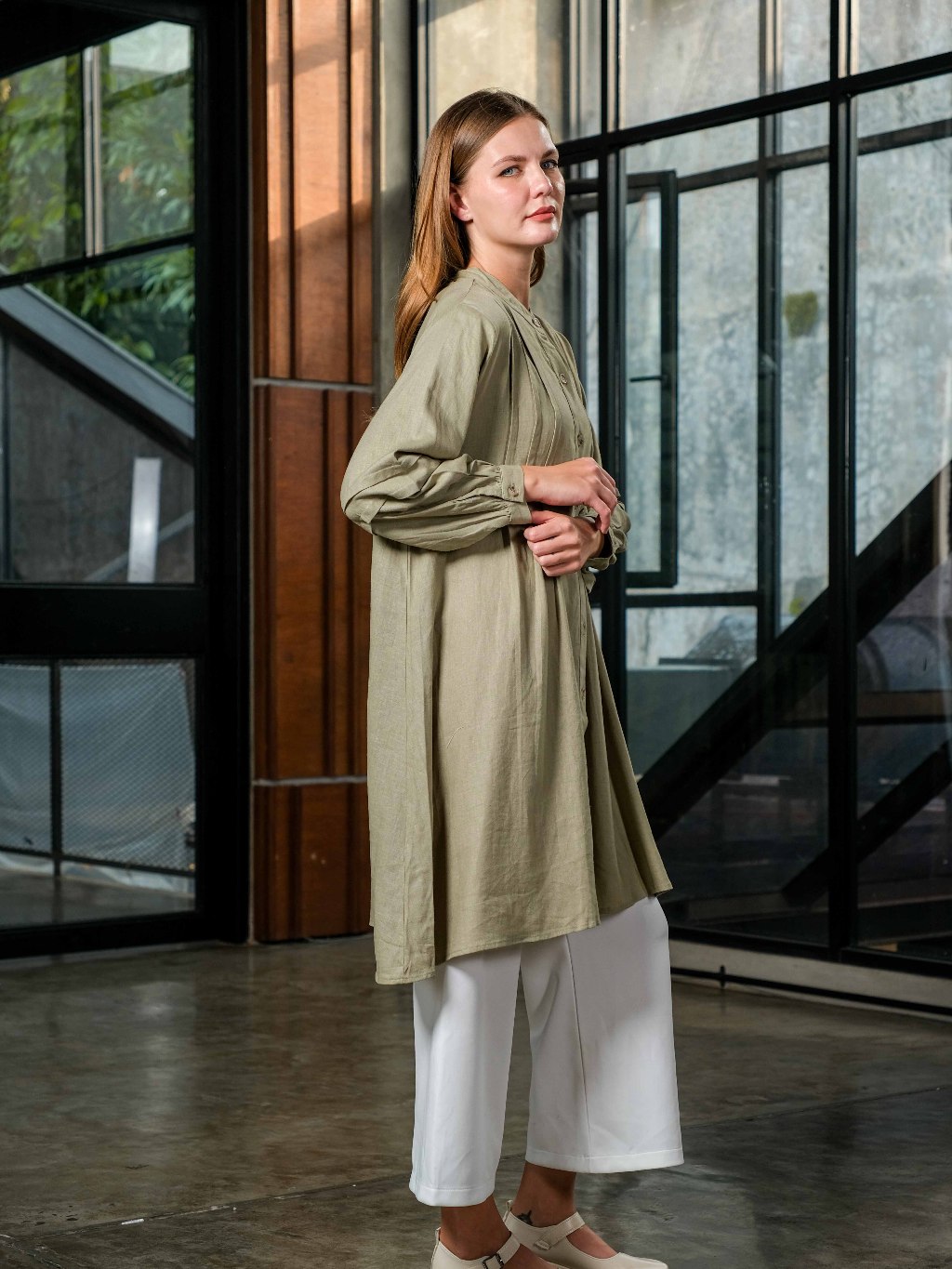 Asiro Poppy Top Blouse Linen Pakaian Atasan Wanita