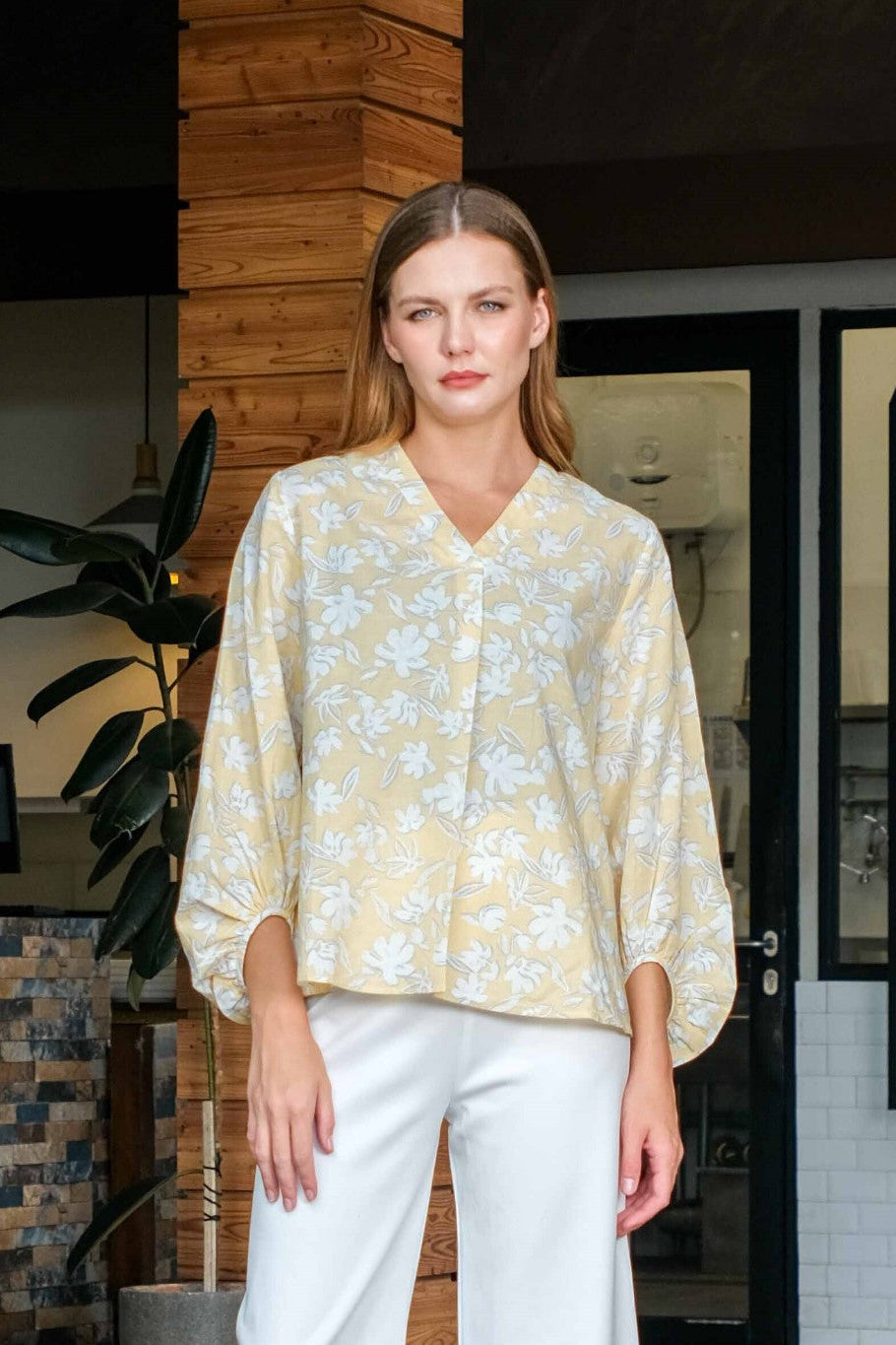 Asiro Ulina Linen Blouse Atasan Pakaian Wanita Lengan Panjang