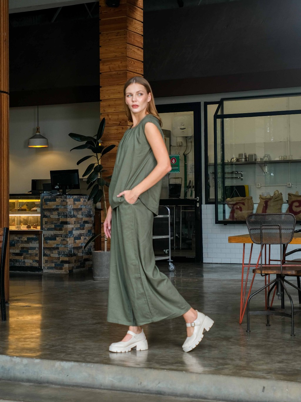 Asiro Briza Set Linen Setelan Wanita Stripe