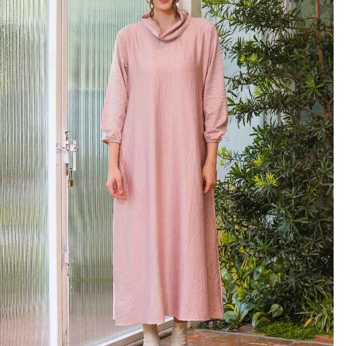 Asiro Quella Cotton Flowy Dress Gamis Session Ramadhan Baju Lebaran 2026 Gamis Panjang Wanita Gamis Polos Gamis Kaftan Dress Wanita Pakaian Muslim Baju Bukber Gamis Terbaru