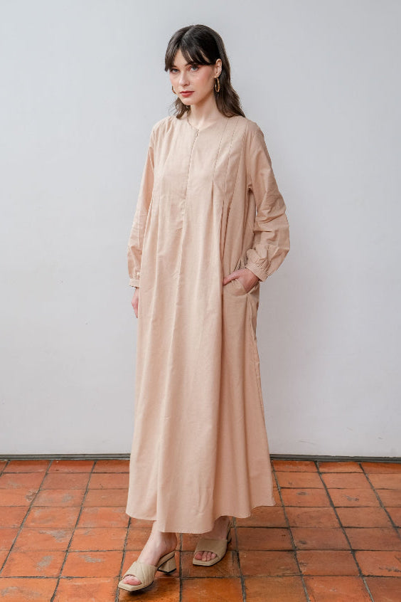 Asiro Naula Linen Dress Gaun Gamis Panjang Wanita Gamis Session Ramadhan Baju Lebaran 2026 Kaftan Bukber Terbaru Abaya Polos