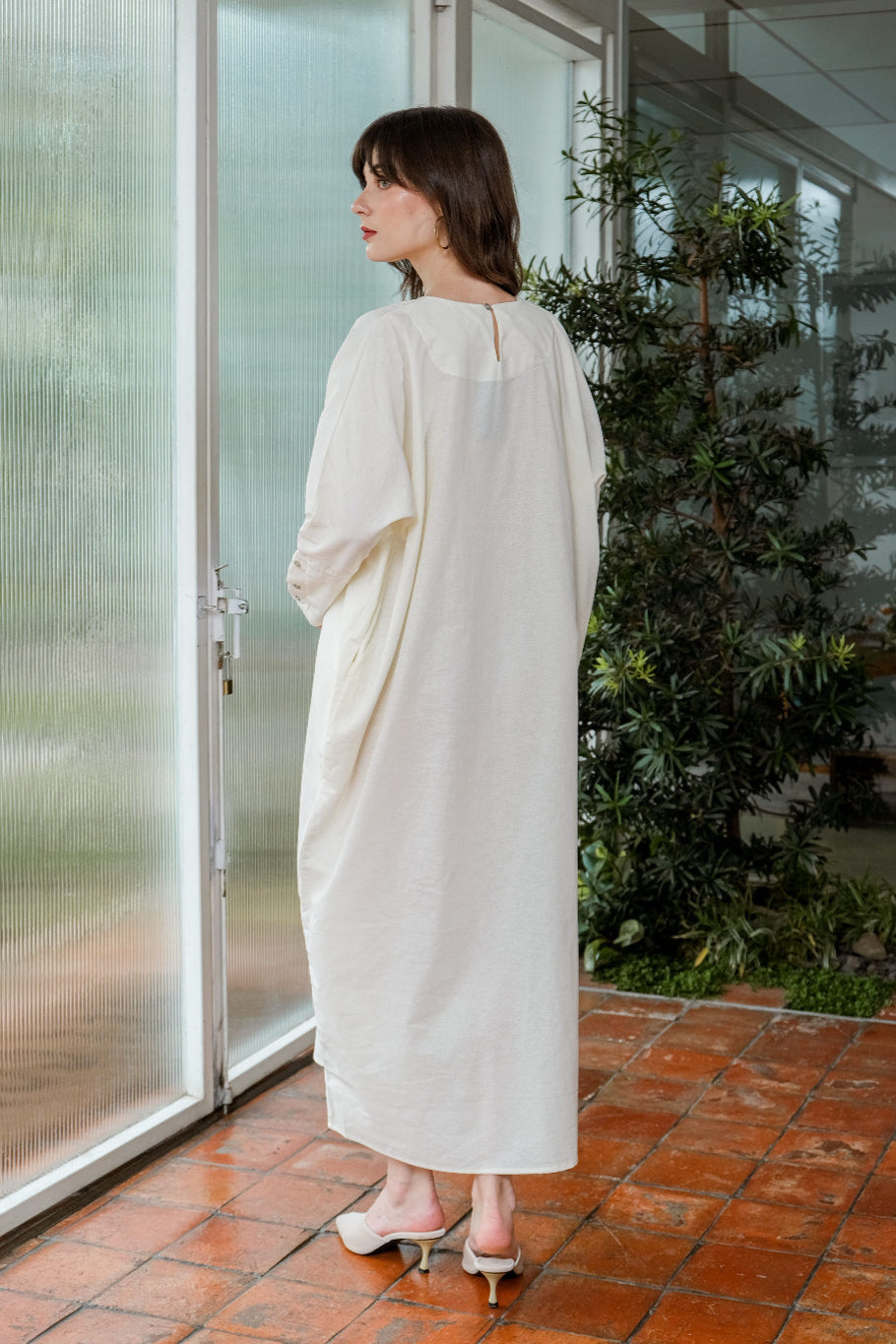 Asiro Ermina Linen Dress Gaun Gamis Panjang Wanita Gamis Session Ramadhan Baju Lebaran 2026 Kaftan Bukber Terbaru Abaya Polos