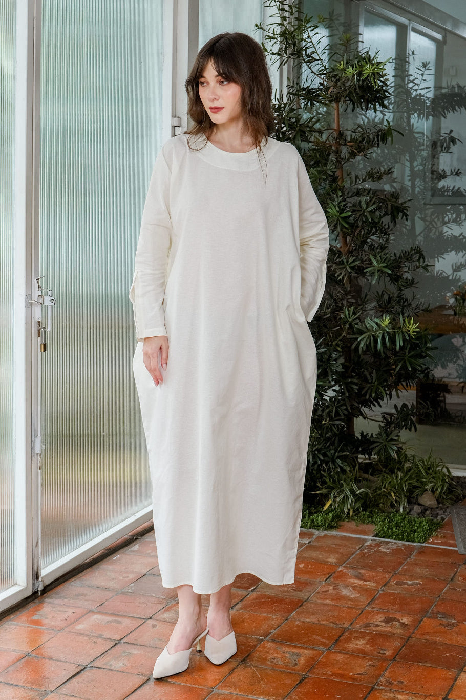 Asiro Ermina Linen Dress Gaun Gamis Panjang Wanita Gamis Session Ramadhan Baju Lebaran 2026 Kaftan Bukber Terbaru Abaya Polos
