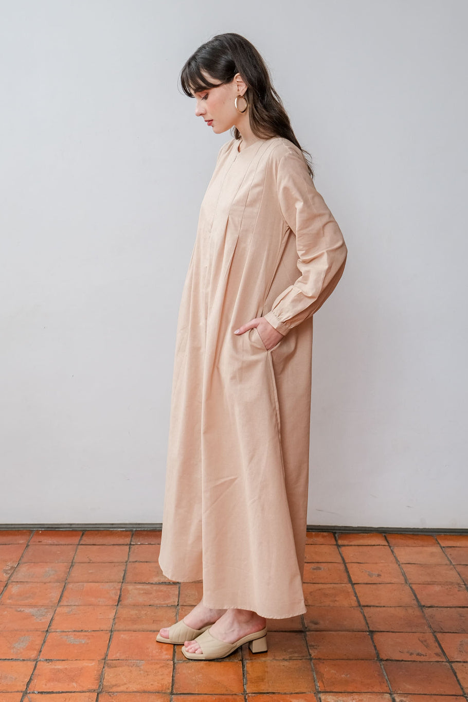 Asiro Naula Linen Dress Gaun Gamis Panjang Wanita Gamis Session Ramadhan Baju Lebaran 2026 Kaftan Bukber Terbaru Abaya Polos