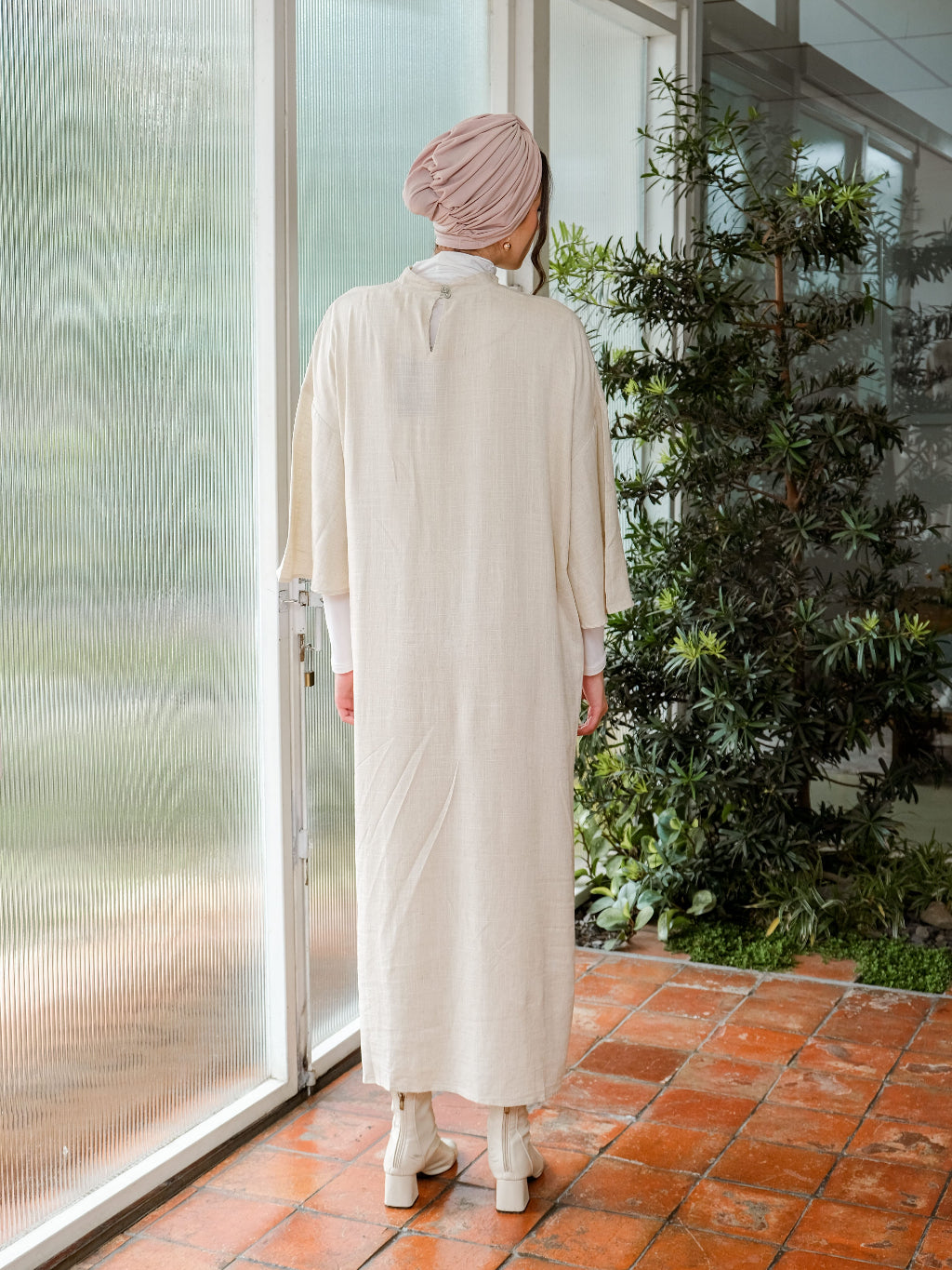 Asiro Jauza Linen Dress Gamis Panjang Wanita Gamis Session Ramadhan Baju Lebaran 2026 Kaftan Bukber Terbaru Abaya Polos