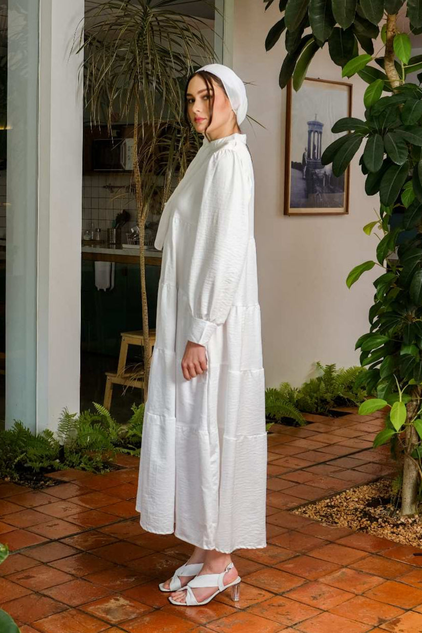 Asiro Racela Cotton Flowy Dress Gaun Gamis Panjang Lembut Katun Wanita Gamis Session Ramadhan Baju Lebaran 2026 Kaftan Bukber Terbaru Abaya Polos