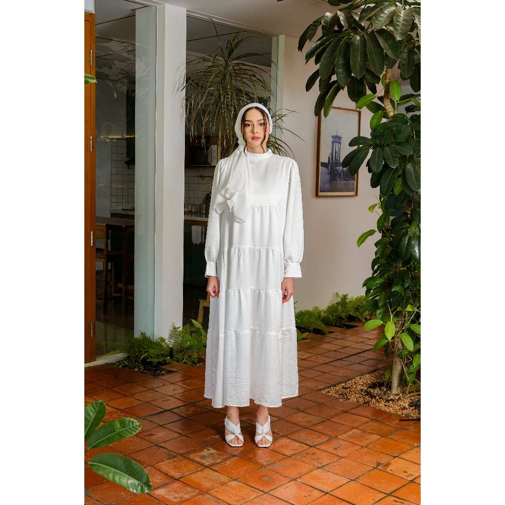 Asiro Racela Cotton Flowy Dress Gaun Gamis Panjang Lembut Katun Wanita Gamis Session Ramadhan Baju Lebaran 2026 Kaftan Bukber Terbaru Abaya Polos