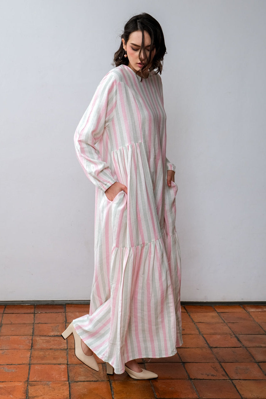 Asiro Afifa Linen Dress Gaun Gamis Panjang Wanita Gamis Session Ramadhan Baju Lebaran 2026 Kaftan Bukber Terbaru Abaya Polos