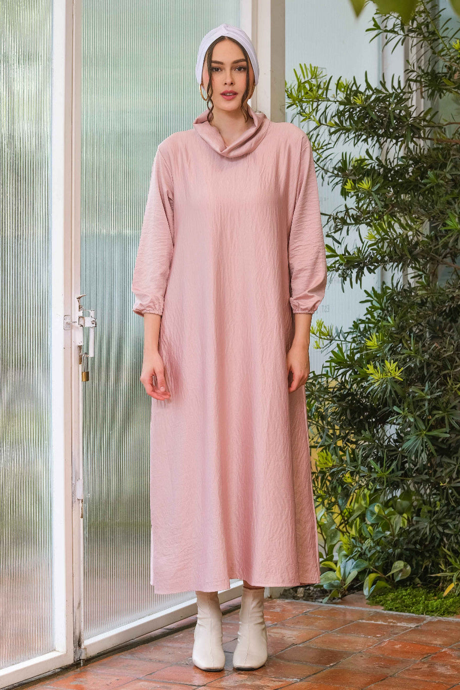 Asiro Quella Cotton Flowy Dress Gamis Session Ramadhan Baju Lebaran 2026 Gamis Panjang Wanita Gamis Polos Gamis Kaftan Dress Wanita Pakaian Muslim Baju Bukber Gamis Terbaru